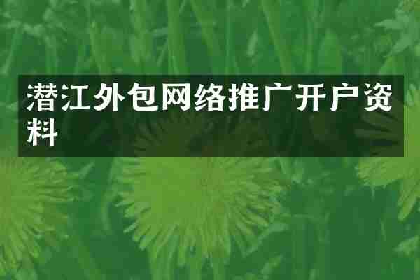 潜江外包网络推广开户资料