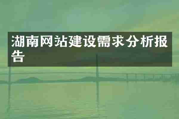 湖南网站建设需求分析报告