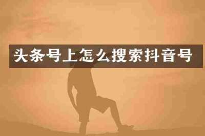 头条号上怎么搜索抖音号