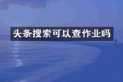 头条搜索可以查作业吗