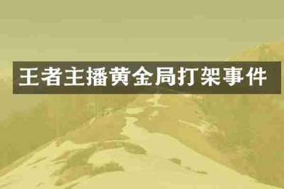 王者主播黄金局打架事件