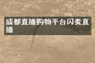 成都直播购物平台闪麦直播