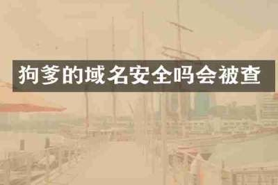 狗爹的域名安全吗会被查