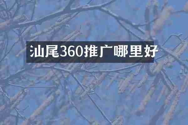 汕尾360推广哪里好