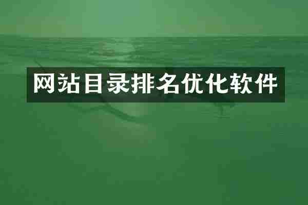 网站目录排名优化软件