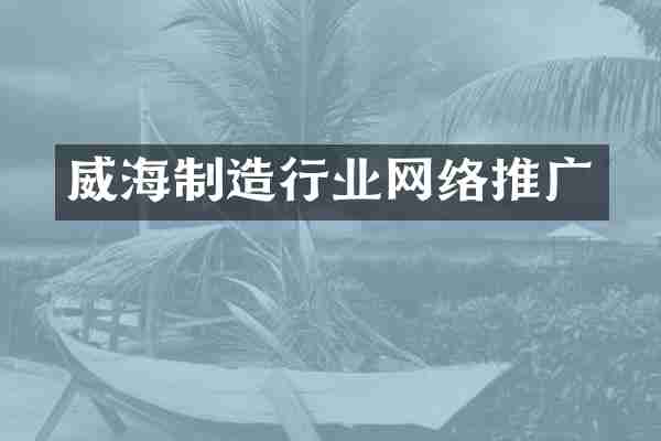 威海制造行业网络推广