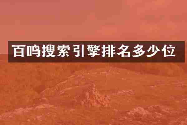 百鸣搜索引擎排名多少位