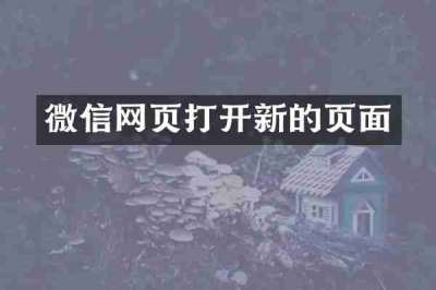 微信网页打开新的页面