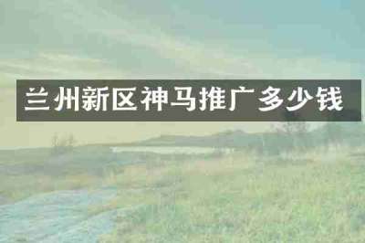兰州新区神马推广多少钱
