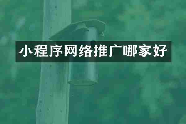 小程序网络推广哪家好