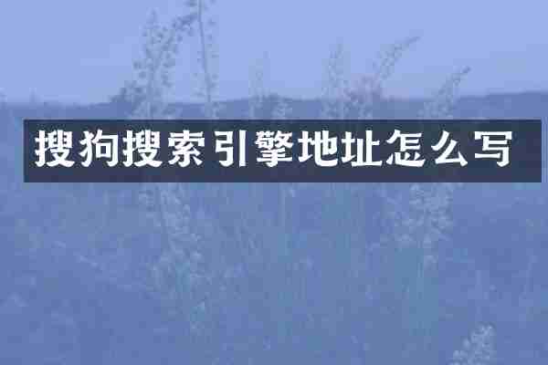 搜狗搜索引擎地址怎么写