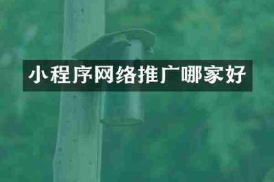 小程序网络推广哪家好