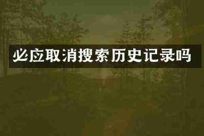 必应取消搜索历史记录吗
