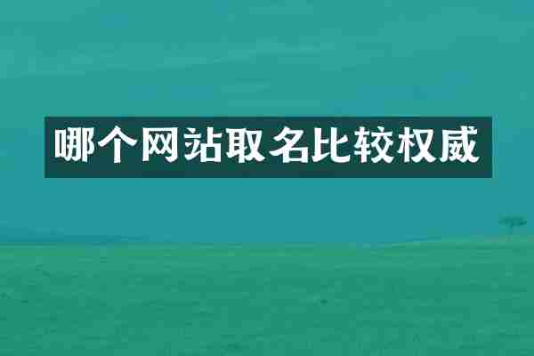 哪个网站取名比较权威