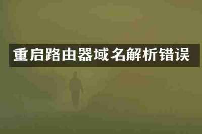 重启路由器域名解析错误