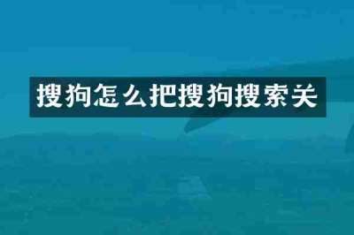 搜狗怎么把搜狗搜索关
