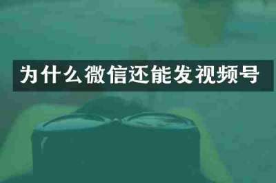 为什么微信还能发视频号