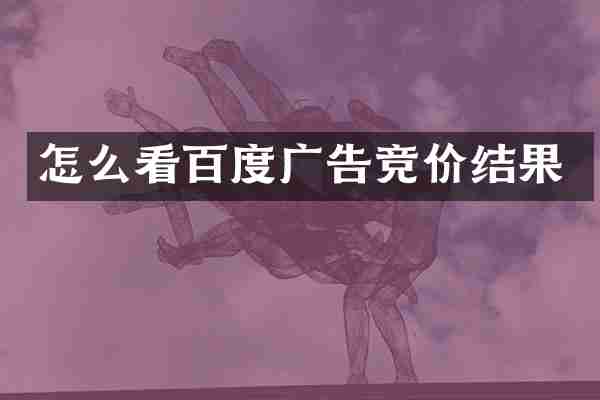 怎么看百度广告竞价结果