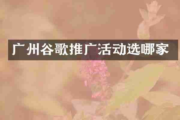 广州谷歌推广活动选哪家