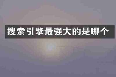 搜索引擎最强大的是哪个