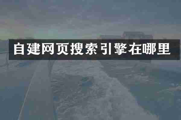 自建网页搜索引擎在哪里