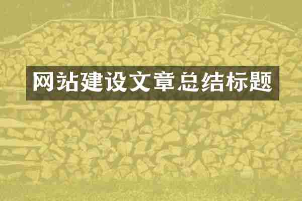 网站建设文章总结标题