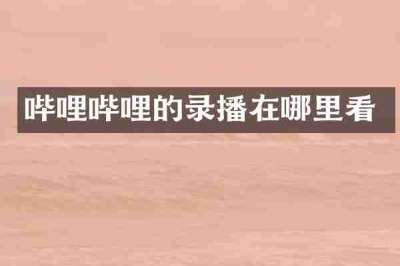 哔哩哔哩的录播在哪里看