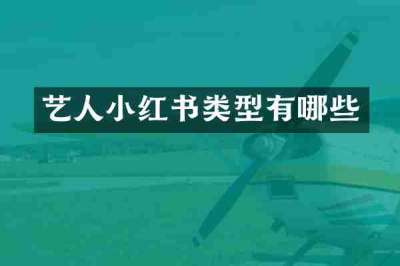 艺人小红书类型有哪些