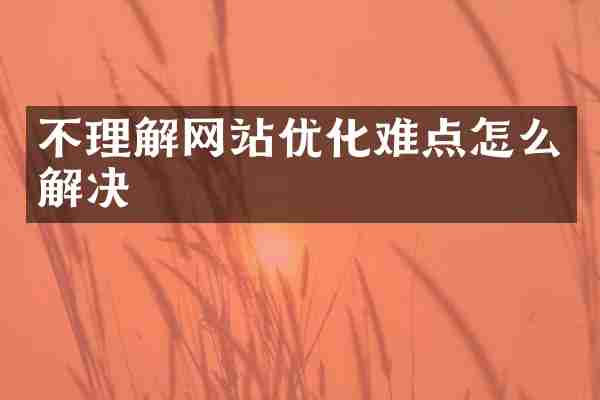 不理解网站优化难点怎么解决
