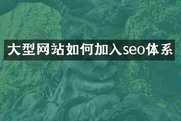 大型网站如何加入seo体系