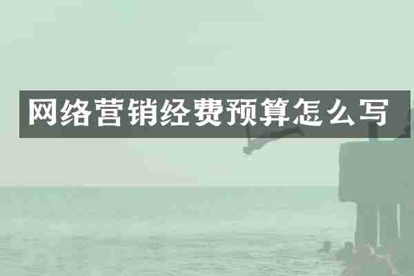网络营销经费预算怎么写