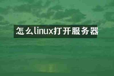怎么linux打开服务器