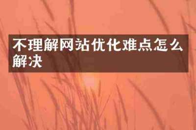 不理解网站优化难点怎么解决