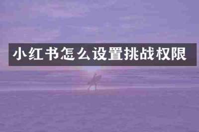 小红书怎么设置挑战权限