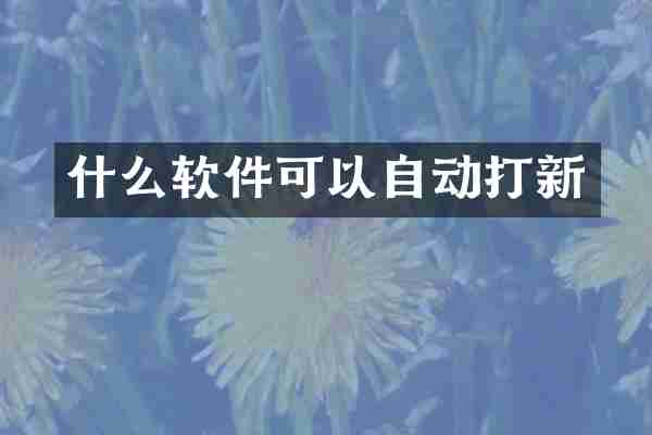 什么软件可以自动打新