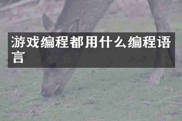 游戏编程都用什么编程语言