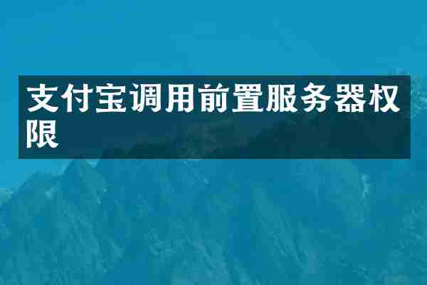 支付宝调用前置服务器权限