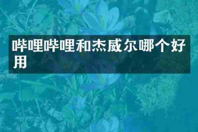 哔哩哔哩和杰威尔哪个好用