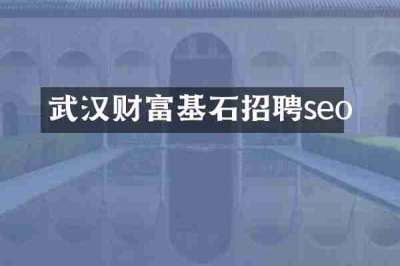 武汉财富基石招聘seo