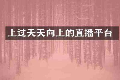 上过天天向上的直播平台