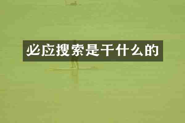 必应搜索是干什么的