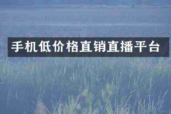 手机低价格直销直播平台