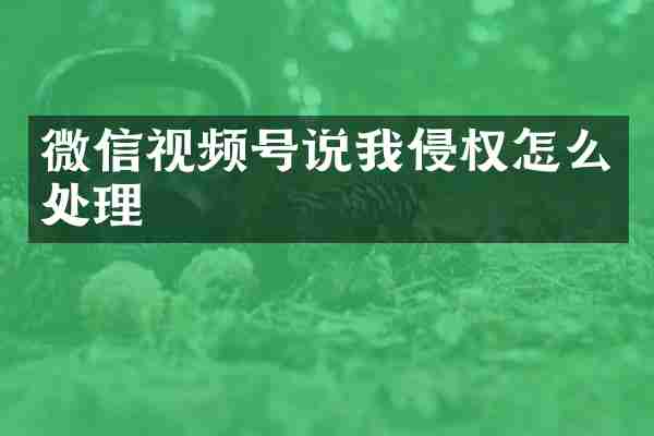 微信视频号说我侵权怎么处理