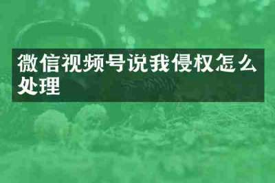 微信视频号说我侵权怎么处理