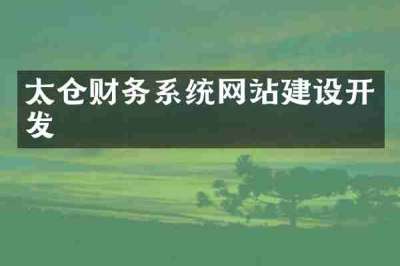 太仓财务系统网站建设开发