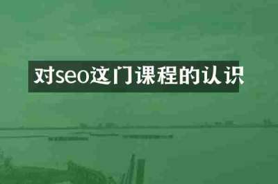 对seo这门课程的认识