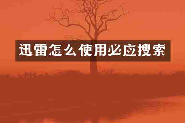迅雷怎么使用必应搜索