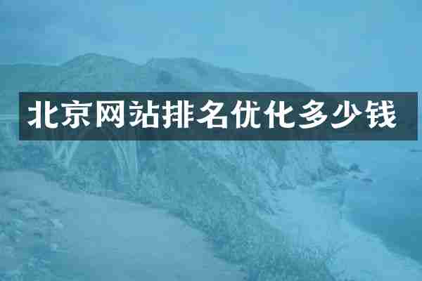 北京网站排名优化多少钱