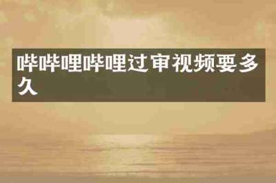 哔哔哩哔哩过审视频要多久
