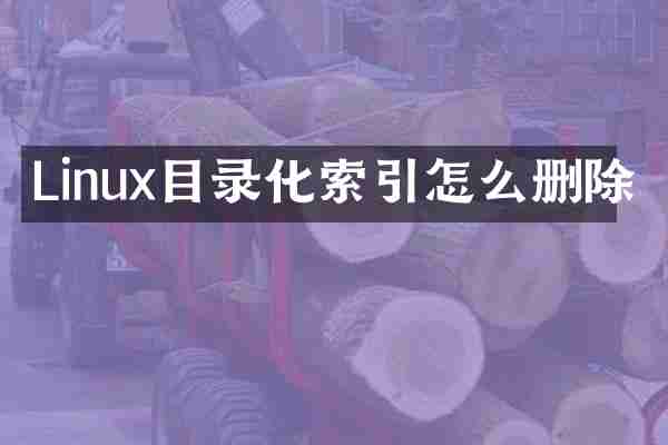 Linux目录化索引怎么删除